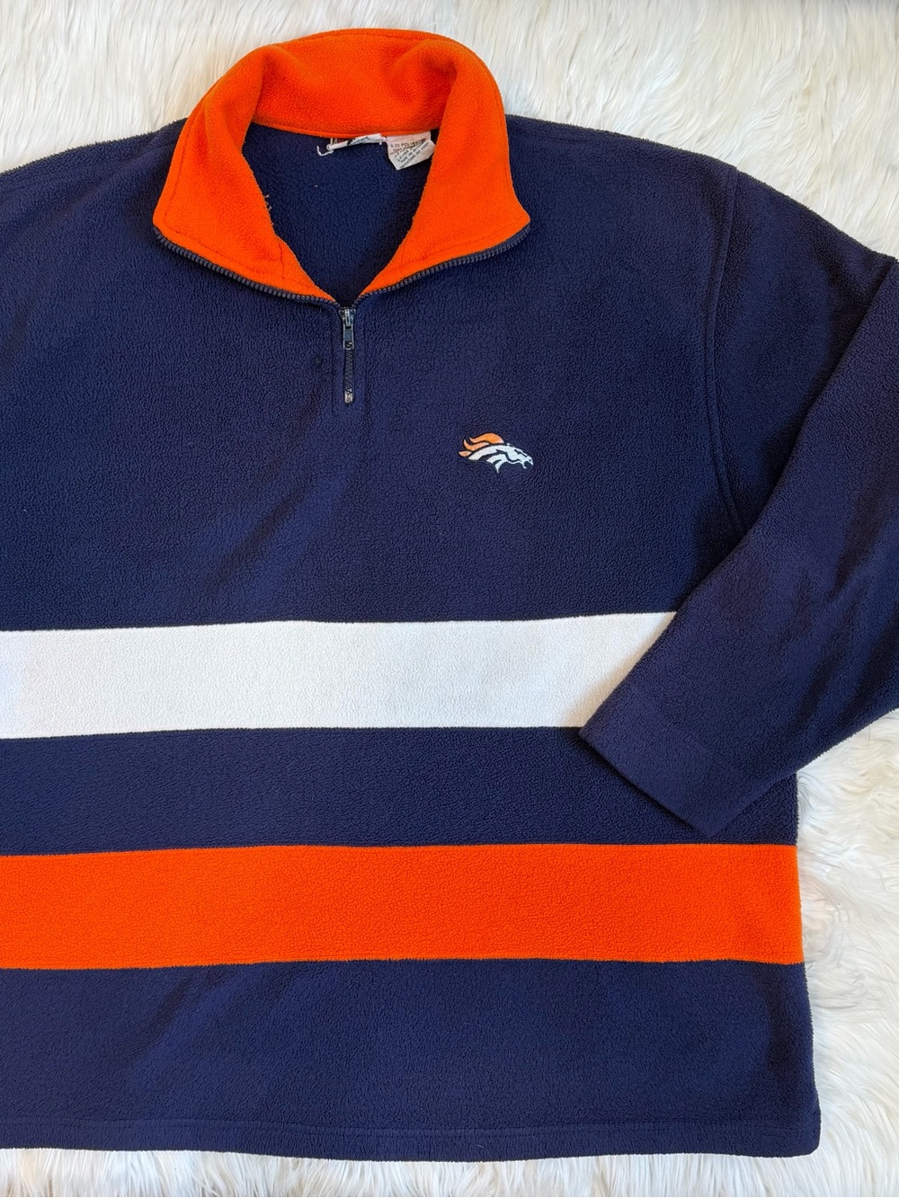 Vintage Denver Broncos Quarter Zip Iron Knights Athletics Fleece Pullover